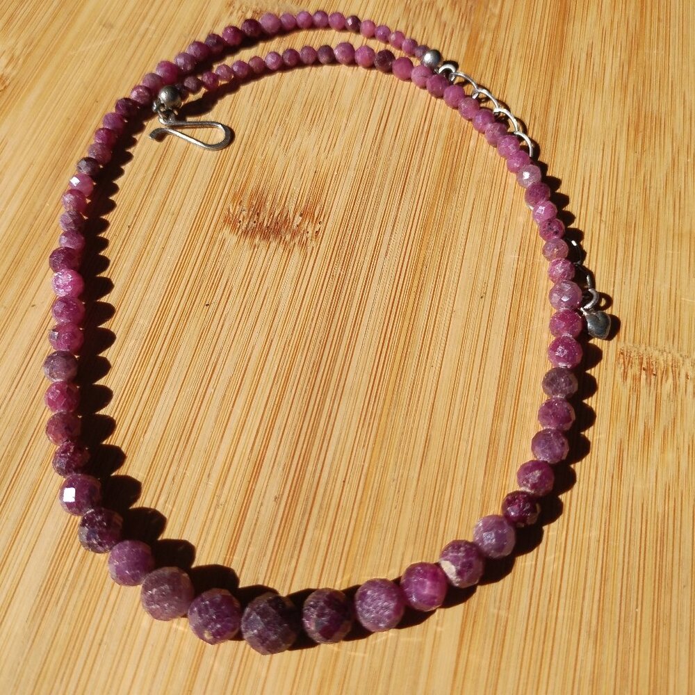 Jay King DTR mine finds Faceted Ruby necklace  925 Sterling Silver - Picture 2 of 8